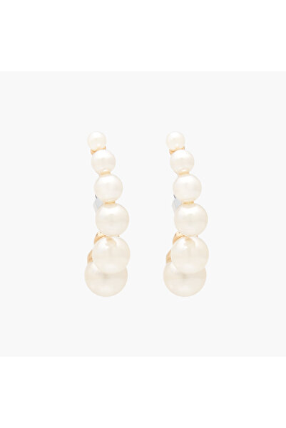 Lifestyle Metal Embellished Earrings with Pushback Closure