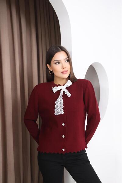 DMBASİC Lace-Up Women's Cardigan