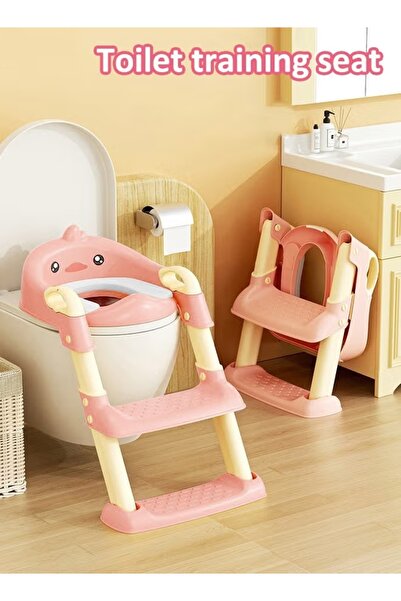 Generic Toilet Training Seat Kids Toilet with Footstool Foldable Toilet Chair, Adjustable Height