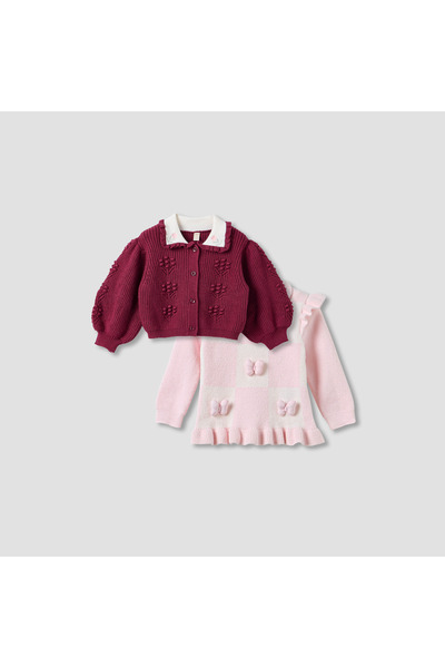 Juniors 2-Piece Cardigan and Sweater Set