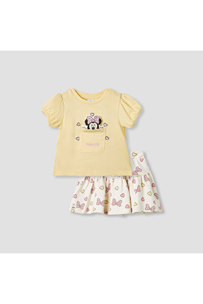 Disney Minnie Mouse Applique T-shirt and Skirt Set