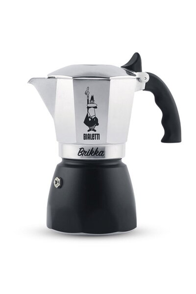 Bialetti Oală Moka Brikka 0,17 L Negru, Oțel inoxidabil