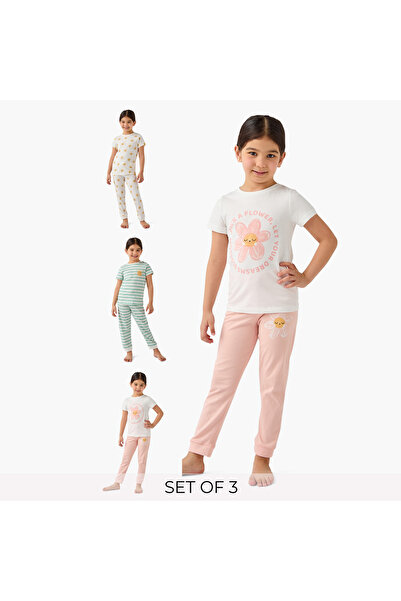 Juniors تيشيرتات وبيجامات مطبوعة - مجموعة من 3 قطع