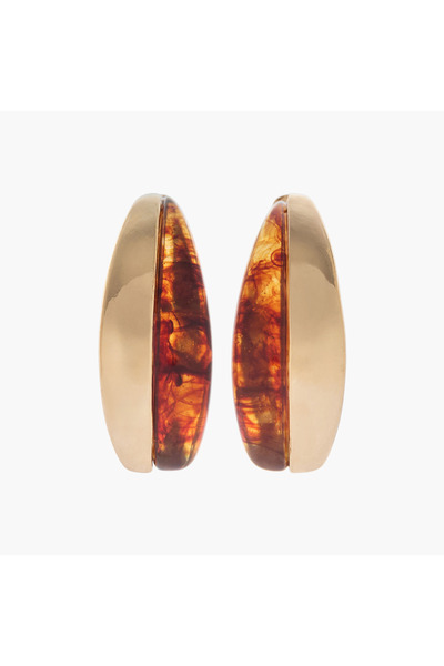 Lifestyle Metallic Tear Drop Earrings with Pushback Closure