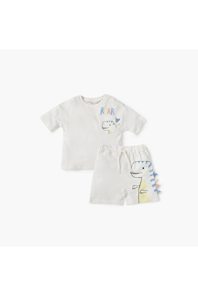 Juniors طقم تيشيرت وشورت بطبعة ديناصور