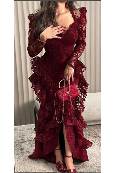 RUANI BIUTI فستان سهرة طويل دانتيل