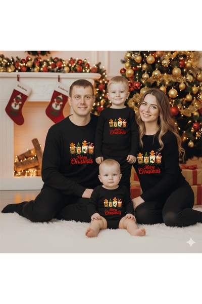 venüsdijital COMBINĂ DE TRICOU CU MÂNĂ LUNGĂ IMPRIMATĂ GINGERBREAD MERRY CHRISTMAS (prețul este pentru 1 bucată)