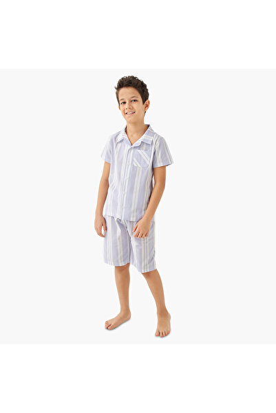 Juniors طقم تيشيرت مخطط وشورت