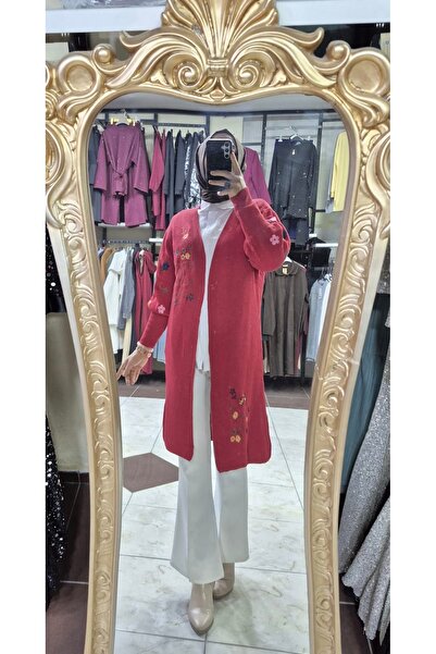 Mintaş Balloon Sleeve Embroidered Knit Cardigan