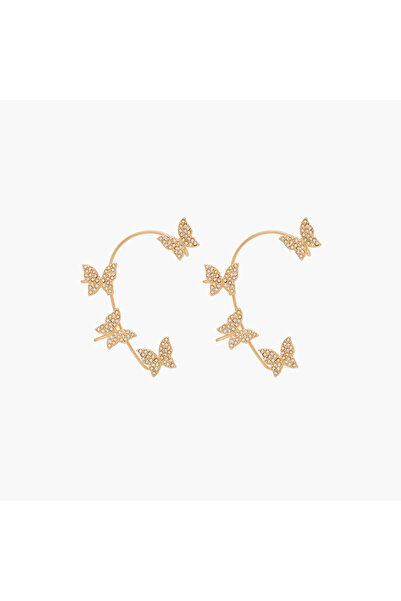 Lifestyle Metallic Butterfly Accent Ear Cuffs