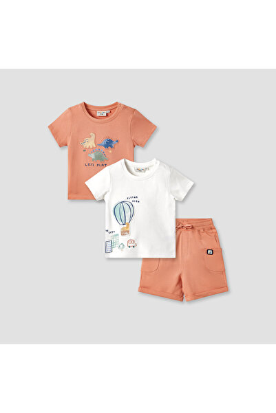 Juniors طقم تي شيرت وشورت مطبوع مكون من 3 قطع