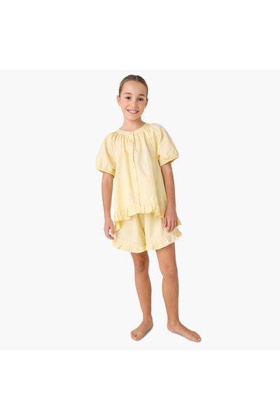 Juniors طقم قميص وشورت مكشكش