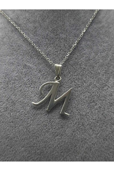 sarıyer silver M Harf El Yazısı Model İsim Harf M Şık Tasarım 925 Ayar Gümüş ...