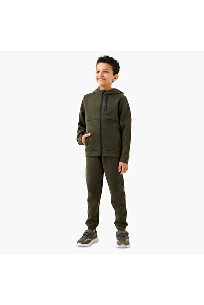 Juniors Textured Hooded Sweatshirt and Joggers Set