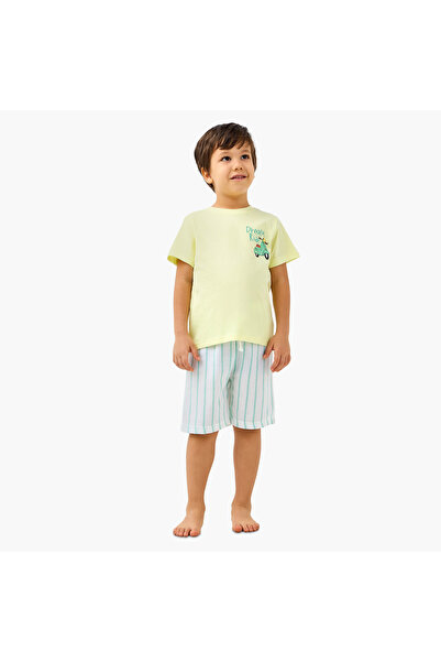 Juniors طقم تيشيرت وشورت بطبعة سكوتر