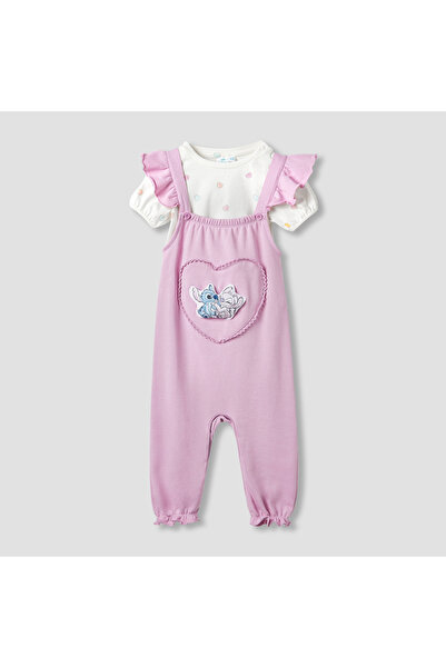 Disney Heart Print T-shirt and Dungarees Set