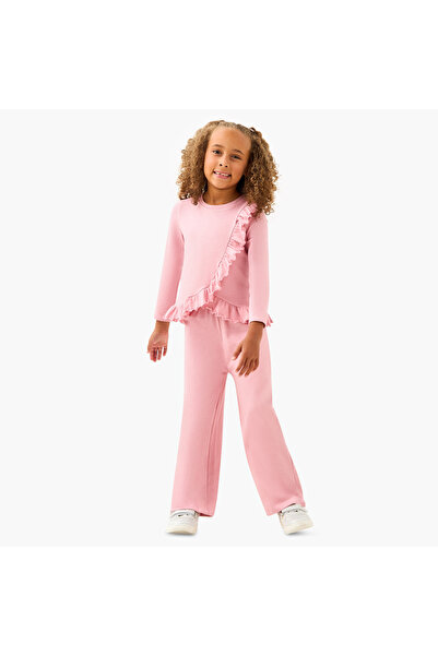 Juniors Ruffled T-shirt and Pants Set