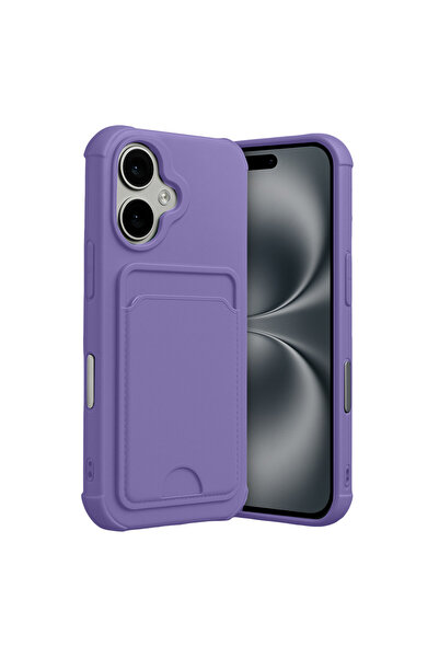 AKSEFİZZ حافظة متوافقة مع iPhone 17، تصميم نحيف، غطاء ناعم ملون مع حامل للبطا...