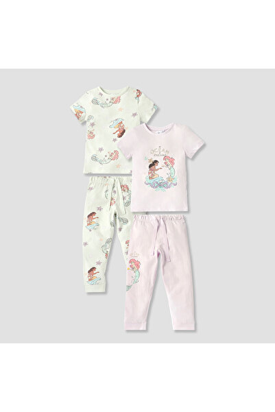 Disney Princess Print T-shirts and Pyjamas - Set of 2