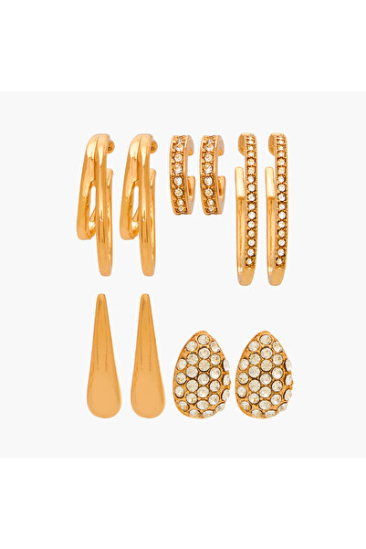 Lifestyle مجموعة من 5 أقراط متنوعة بمشبك خلفي