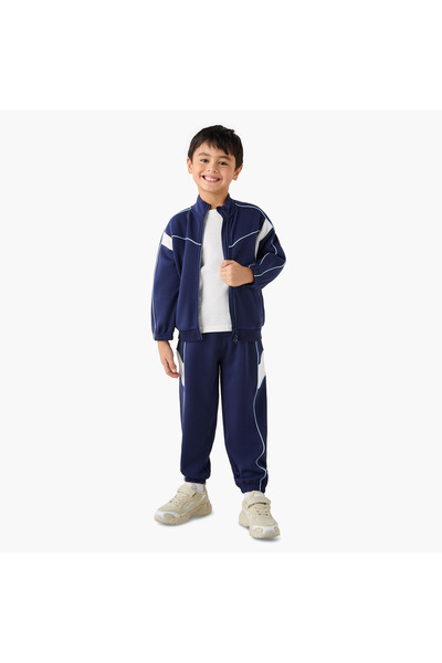 Juniors Panelled Zip Through Jacket and Joggers Set