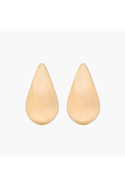 Lifestyle Gold Tone Teardrop Stud Earrings with Pushback Closure