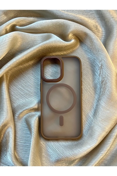 D&Z ACCESSORİES غطاء سيليكون شفاف بني اللون مع خاصية ماج سيف، ممتص للصدمات، و...