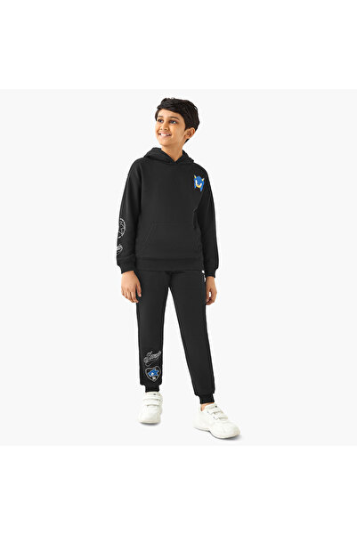 CPLG طقم سويت شيرت بغطاء رأس رأس وبنطال رياضي مطبوع عليه صورة سونيك القنفذ