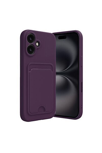 AKSEFİZZ حافظة متوافقة مع iPhone 16، تصميم نحيف، غطاء ناعم ملون مع حامل للبطا...