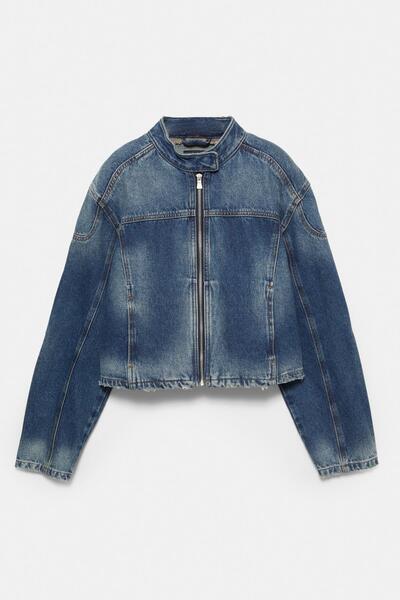 Pull & Bear KTM x STWD denim motosiklet ceketi