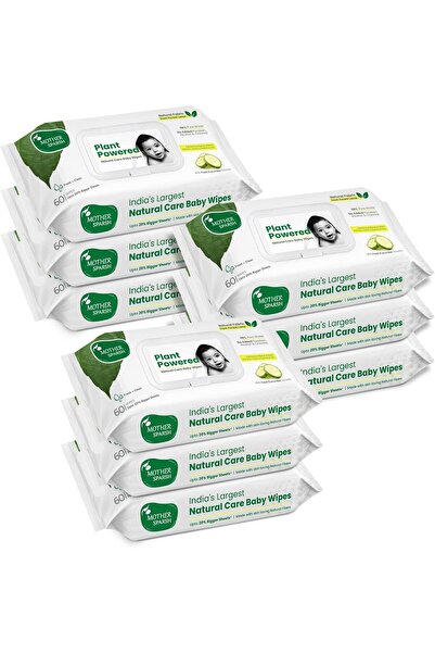 Mother Sparsh Natural Care Baby Wipes 60 Pcs (Pack of 9)