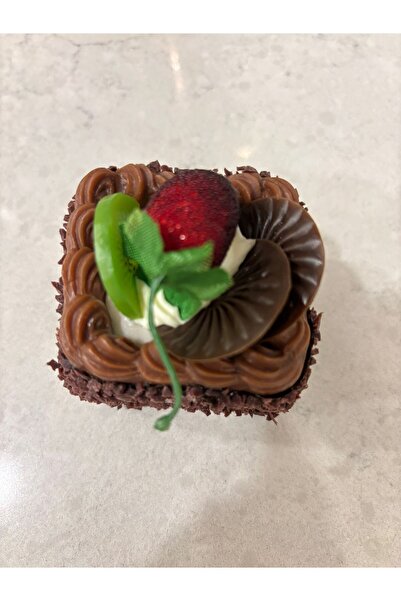 Airbrush Tattoo Magnetli Yapay Çikolatalı Pasta Dilimi Buz dolabı Süsü ve Oyu...