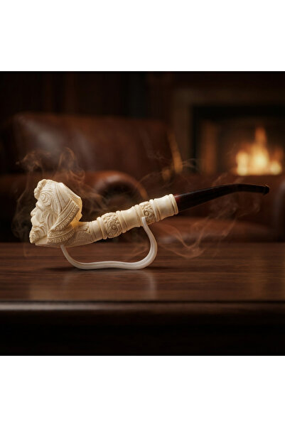 Altınışık Lületaşı El Oyması Lületaşı Pipo Osmanlı Figürlü | Bilardo Form Akr...