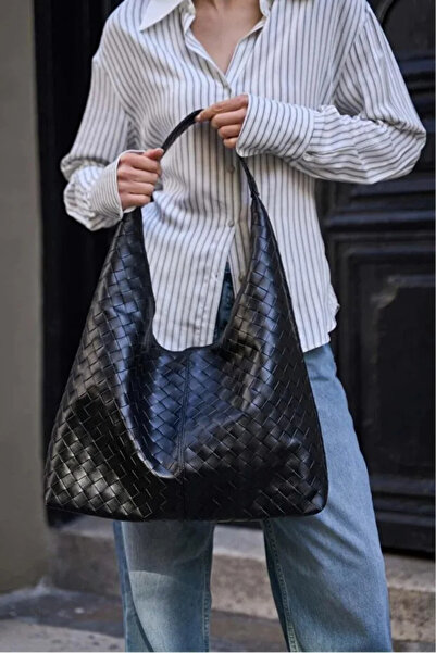 Eom Via Accessory Women's Knitted Patterned Leather-Look Shoulder Bag