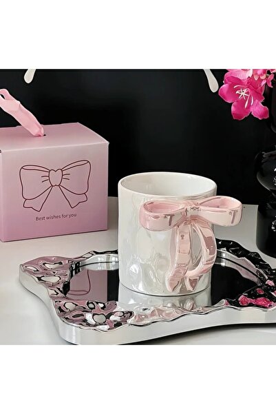 PALTO TASARIM Ribbon Mug (Pink) - Gift Ceramic Mug