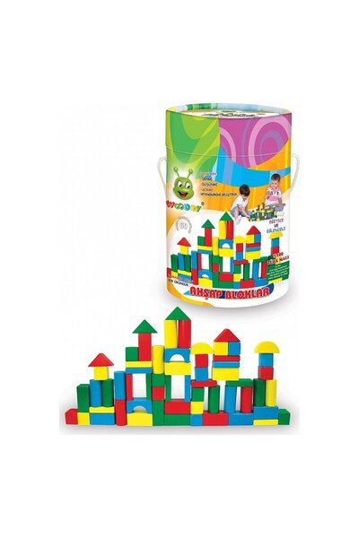 Nilly Toys كتلة خشبية صغيرة مكونة من 60 قطعة طراز KR017 WOODOY