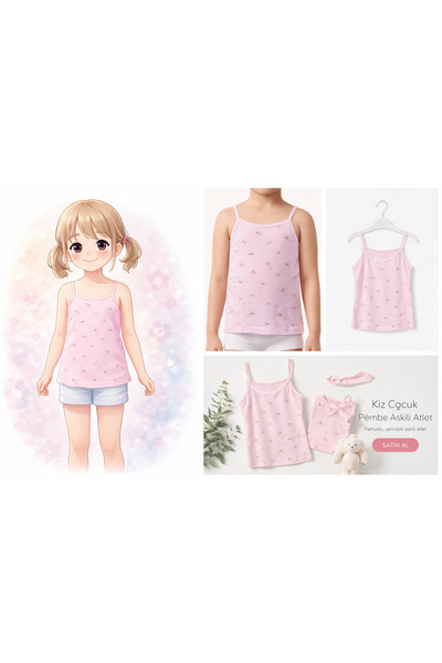 mini kanka Girls' Comfortable and Stylish 3-Piece Tank Top Set