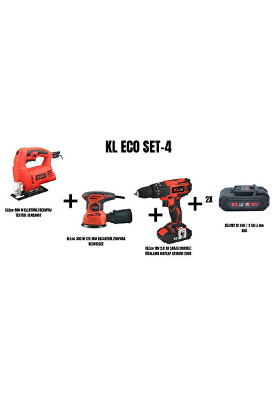 KLECO Set-4 (400 W ELEKTRİKLİ DEKUPAJ TESTERE+300 W 125 MM EKSANTRİK ZIMPARA+...