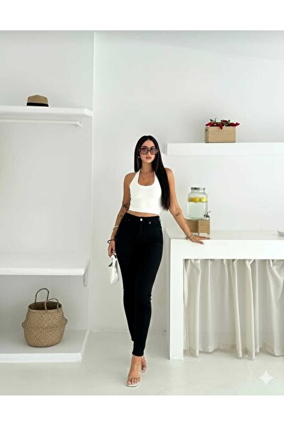 NWC Cold Women Black Skinny Jeans Black Shaping / Sculpting Effect Stretch Fa...