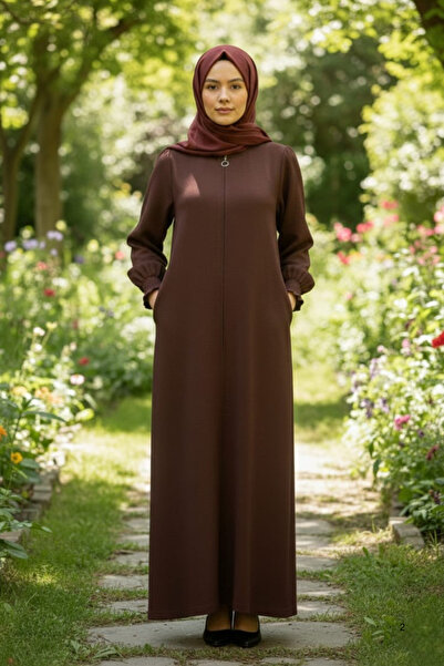 MİNUSA DESİGN Aerobin Fabric Hijab with Pockets and Zipper - Casual Comfortab...