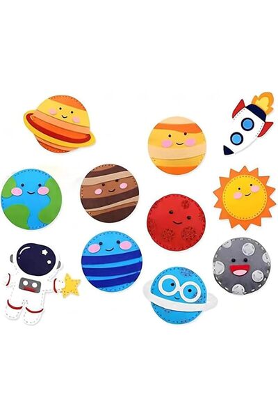 Arabest طقم خياطة للأطفال من اللباد، طقم خياطة للأطفال بتصميم نظام الفضاء، طق...