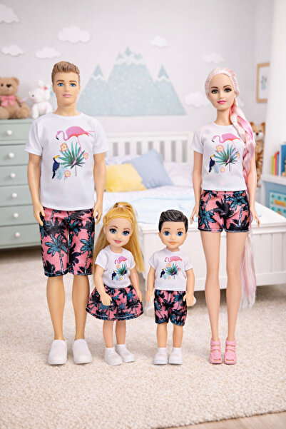 Toyska 4’lü Aile Bebek Seti – Anne, Baba, Kız ve Erkek Çocuk - Mutlu Aile Oyu...