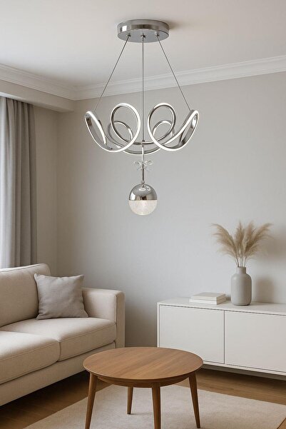 FERLUCE AVİZE LEDLİ AVİZE LEYLAK ORTA 1 TOP KROM