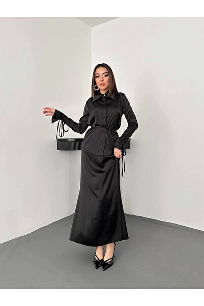 Lady Pixie Women's Piped Shirt Skirt Set