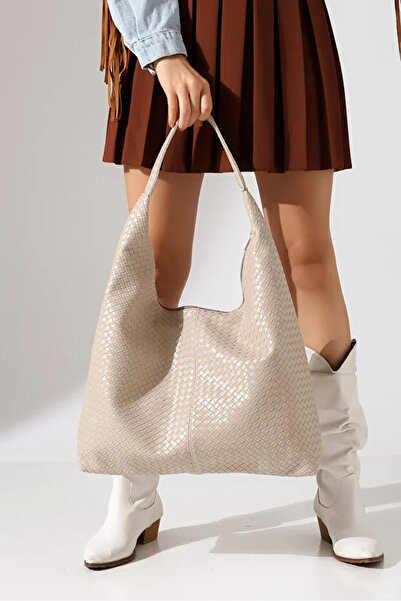 Eom Via Accessory Women's Knitted Patterned Leather-Look Shoulder Bag