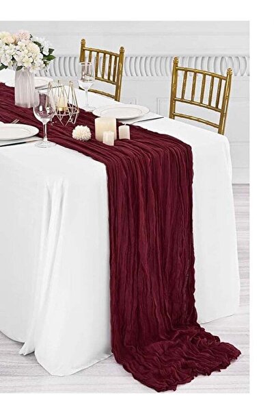 Generic مفرش طاولة من قماش الشاش، 10 أقدام × 35 بوصة، مفرش طاولة زفاف ريفي بوهيمي من الشاش، عتيق