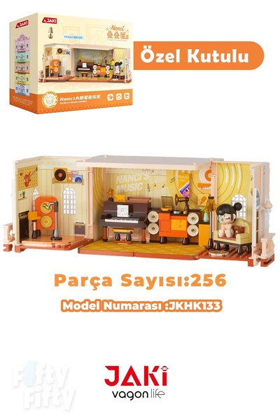Vagonlife Jaki Nanci Series Music Room 256 Piece Toy Building Set -Ffjkhk133
