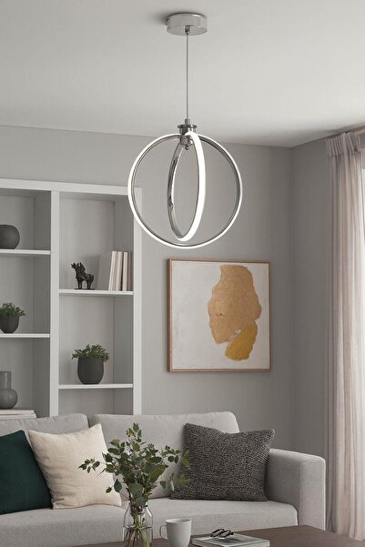 FERLUCE AVİZE LEDLİ AVİZE KÜRE YUVARLAK BÜYÜK KROM