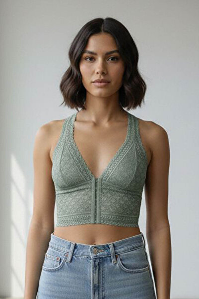 manolyabutik Kadın Dantelli Üst Bralet