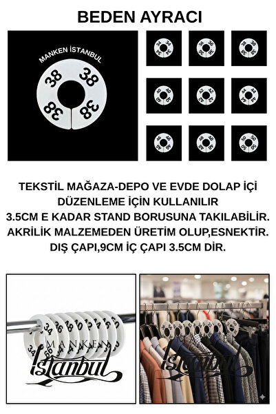 Manken İstanbul White Color Size Dividers for Shops and Warehouses - Size Divider